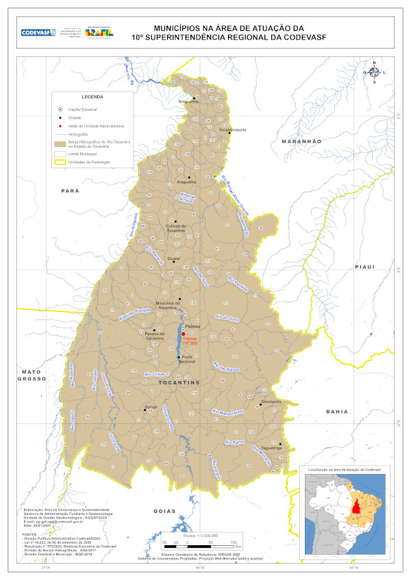 Mapa-Área de atuação da Codevasf na 10ª SR-LEI_14053