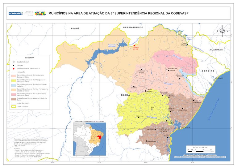 Mapa-Área de atuação da Codevasf na 6ª SR-LEI_14053
