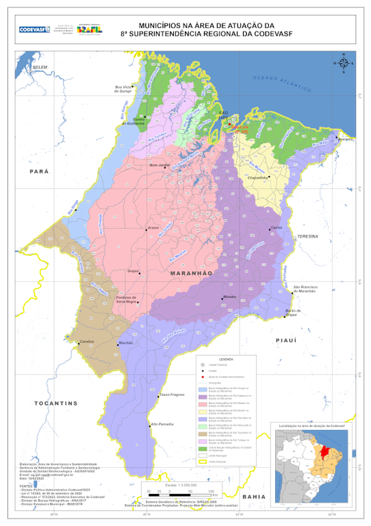 Mapa-Área de atuação da Codevasf na 8ª SR-LEI_14053