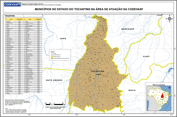 Mapa - Municípios no Estado do Tocantins na área de atuação da Codevasf.png