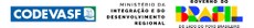 Assinatura institucional horizontal com o logotipo da Codevasf à esquerda, o texto “Ministério da Integração e do Desenvolvimento Regional” ao centro e, à direita, a marca “Governo do Brasil” com o slogan “Do lado do povo brasileiro”.